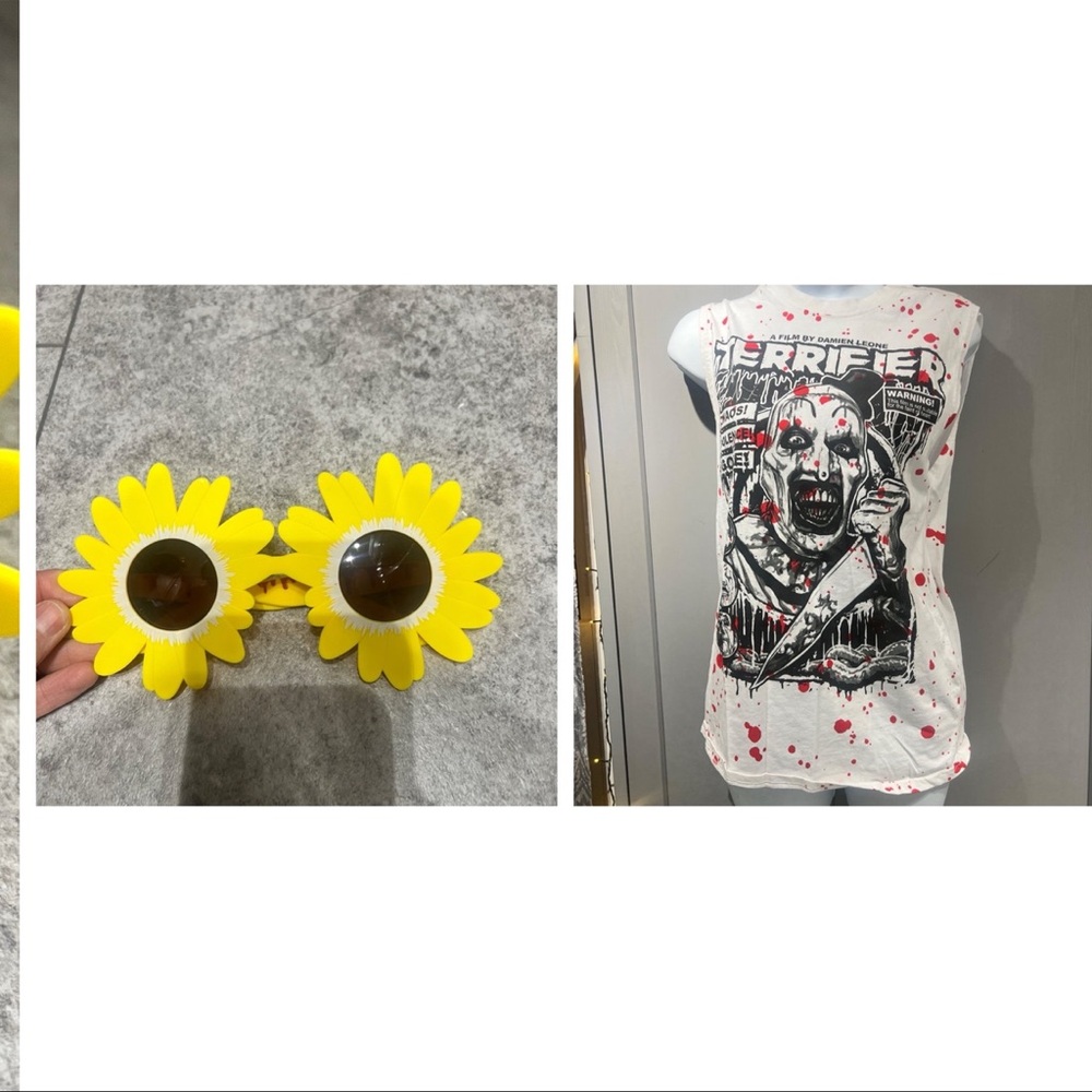 Terrifier Art The Clown Tank Top SMALL with sunglasses terror threads